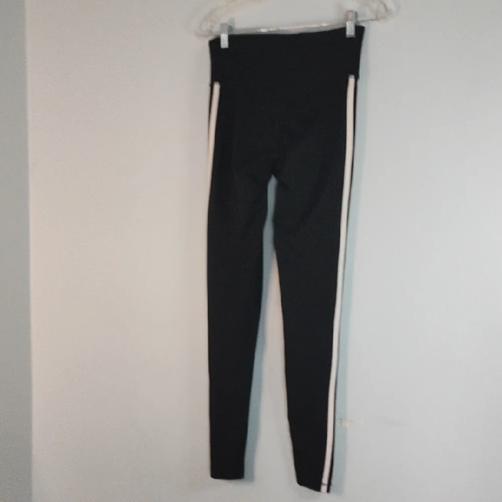 Adidas Black w/ White Stripes Activewear Leggings Size S Sporty Athleisure